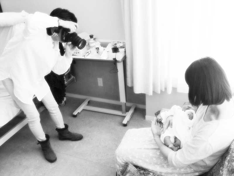 ミルクラウン　産院での撮影風景