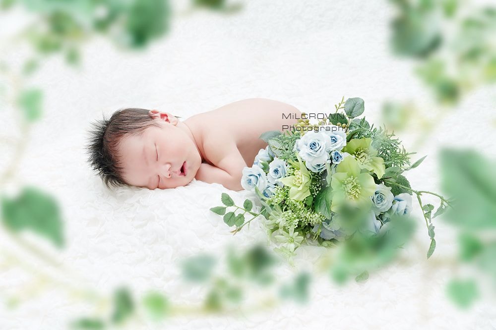 ミルクラウンのニューボーンフォト　出張撮影